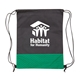 aerial view a green pathway non - woven drawstring backpack, image 1 of 2