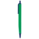 aerial view a green barrel & blue trim tri - stic(r) multi - color promotional pen, image 1 of 2