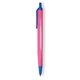 a pink barrel & blue trim tri - stic(r) multi - color promotional pen