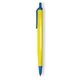 a yellow barrel & blue trim tri - stic(r) multi - color promotional pen