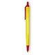 aerial view a yellow barrel & red trim tri - stic(r) multi - color promotional pen, image 1 of 2