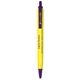 aerial view a yellow barrel & purple trim tri - stic(r) multi - color promotional pen, image 2 of 2