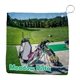 aerial view a group of sublimated golf towel, image 1 of 2