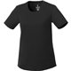 aerial view a black (995) womens omi short sleeve performance tech tee, image 1 of 2