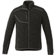aerial view a black smoke heather (994) mens tremblant sweater knit full zip jacket with thumb holes, image 1 of 8