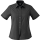 aerial view a black (995) womens colter short sleeve button up shirt, image 1 of 3