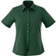 aerial view a forest green (640) womens colter short sleeve button up shirt, image 1 of 2