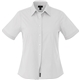 aerial view a white (125) womens colter short sleeve button up shirt, image 1 of 3