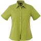 aerial view a dark citron green (660) womens colter short sleeve button up shirt, image 1 of 2