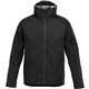 aerial view a black (995) mens index waterproof softshell rain jacket with hood, image 1 of 3