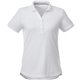 aerial view a white (125) womens otis short sleeve performance polo, image 1 of 4