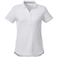 aerial view a white (125) womens otis short sleeve performance polo, image 1 of 4