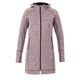 aerial view a maroon heather (384) womens odell performance knit tunic length full zip hoodie with thumb holes, image 1 of 2