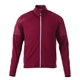aerial view a maroon (384) mens senger knit full zip performance jacket with thumb holes, image 1 of 3