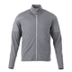aerial view a steel grey (945) mens senger knit full zip performance jacket with thumb holes, image 1 of 3