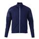aerial view a vintage navy (573) mens senger knit full zip performance jacket with thumb holes, image 1 of 7