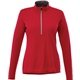 aerial view a team red (358) womens vega performance tech half zip, image 1 of 7