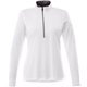 aerial view a white (125) womens vega performance tech half zip, image 1 of 4