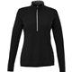 aerial view a black (995) womens vega performance tech half zip, image 1 of 4