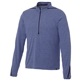 aerial view a metro blue heather/black (550) mens dege eco knit performance half zip, image 1 of 2