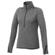 aerial view a heather charcoal/black (986) womens dege eco knit performance half zip, image 1 of 2
