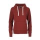 aerial view a dark red (372) womens maplegrove roots73 fleece hoodie, image 1 of 2