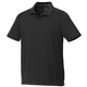 aerial view a black (995) mens amos eco short sleeve performance polo, image 1 of 2