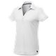 aerial view a white (125) womens amos eco short sleeve performance polo, image 1 of 2