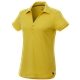 aerial view a gold (230) womens amos eco short sleeve performance polo, image 1 of 2