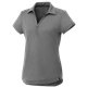 aerial view a steel grey (945) womens amos eco short sleeve performance polo, image 1 of 2