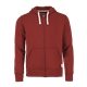aerial view a dark red (372) mens paddlecreek full zip fleece hoodie with hidden pocket, image 1 of 2