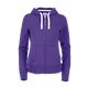 aerial view a bright purple (588) womens paddlecreek full zip hoodie with hidden pocket, image 1 of 2