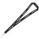 a black 3/4 silkscreen lanyard with bulldog or swivel clip and free breakaway release