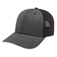 aerial view a charcoal/black polo spandex with knitted mesh cap, image 1 of 4