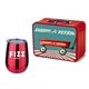 a red lunchbox & red wine glass retro lunchbox + single 10 oz stemless wine glass in vacuum formed insert