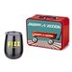 a red lunchbox & titanium grey wine glass retro lunchbox + single 10 oz stemless wine glass in vacuum formed insert