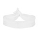 aerial view a white 3/4 dye - sublimated fold over elastic hair tie wristband, image 1 of 2