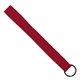 aerial view a red 3/4 sewn polyester wrist keychain with metal split - ring, image 1 of 2