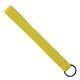 aerial view a yellow 3/4 sewn polyester wrist keychain with metal split - ring, image 1 of 2