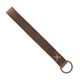aerial view a distressed brown leather & lemon linen accent hayward leather wrist keychain with metal split - ring, image 1 of 2