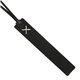 aerial view a black leather & white linen accent turner tasseled bookmark, image 1 of 2
