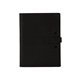 aerial view a black leather & black linen accent mini tasker leather mini padfolio, image 1 of 2