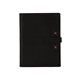 aerial view a black leather & fuchsia linen accent mini tasker leather mini padfolio, image 1 of 2