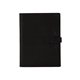 aerial view a black leather & royal blue linen accent mini tasker leather mini padfolio, image 1 of 2