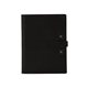 aerial view a black leather & turquoise linen accent mini tasker leather mini padfolio, image 1 of 2