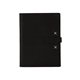 aerial view a black leather & white linen accent mini tasker leather mini padfolio, image 1 of 2