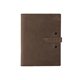 aerial view a distressed brown leather & black linen accent mini tasker leather mini padfolio, image 1 of 2