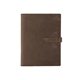aerial view a distressed brown leather & fuchsia linen accent mini tasker leather mini padfolio, image 1 of 2