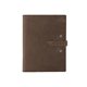 aerial view a distressed brown leather & white linen accent mini tasker leather mini padfolio, image 1 of 2