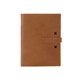 aerial view a tan leather & black linen accent mini tasker leather mini padfolio, image 1 of 2